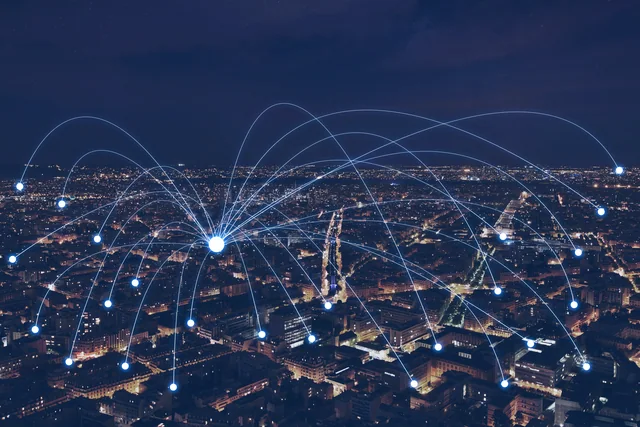 Réseau mondial vu de nuit